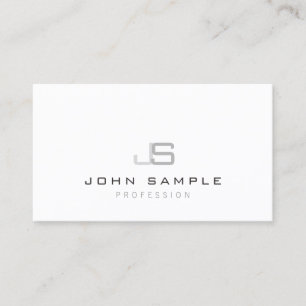 Plain Modern Professional Elegant Monogram Simple Business Card
