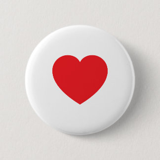 Plain Modern White Red Love Heart Graphic 6 Cm Round Badge