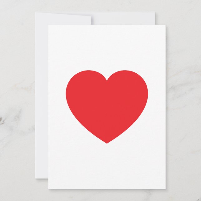Plain Modern White Red Love Heart Graphic Holiday Card (Front)