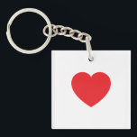 Plain Modern White Red Love Heart Graphic Key Ring<br><div class="desc">Plain Minimalist Modern Designs. They're all simple,  attractive,  unique.</div>