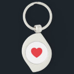 Plain Modern White Red Love Heart Graphic Key Ring<br><div class="desc">Plain Minimalist Modern Designs. They're all simple,  attractive,  unique.</div>