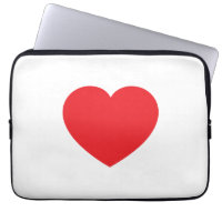 Plain Modern White Red Love Heart Graphic