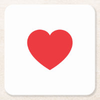 Plain Modern White Red Love Heart Graphic