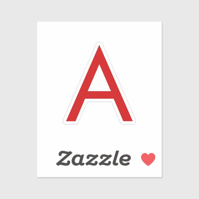 Plain Modern White Red Monogram Initial Letter (Sheet)