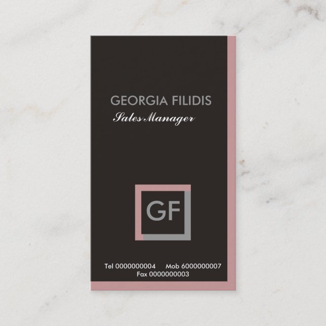 Plain Monogram Business Cards (Front)