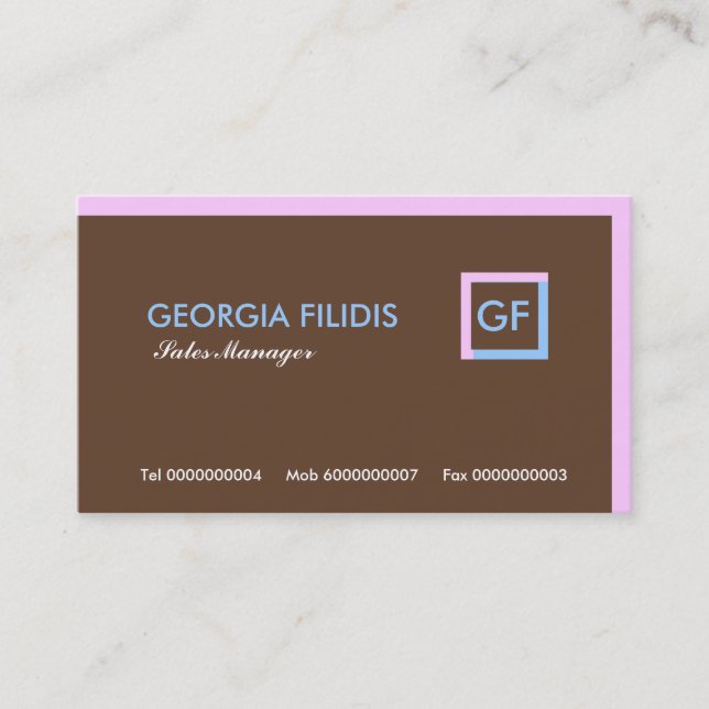 Plain Monogram Business Cards (Front)