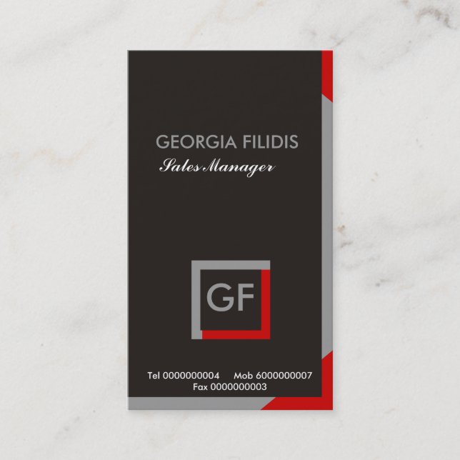 Plain Monogram Business Cards (Front)