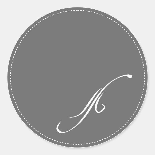 Plain Monogram C, customisable background colour Classic Round Sticker (Front)