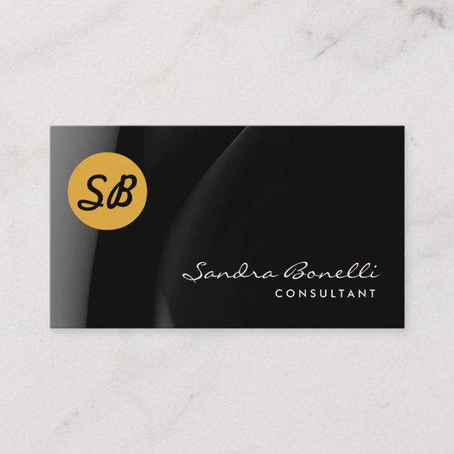 Plain Monogram Consultant Business Card (Front)