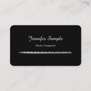 Plain Music ComposerTeacher Professional Elegant Business Card