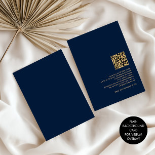 Plain Navy Blue Background for Vellum Overlay Invitation