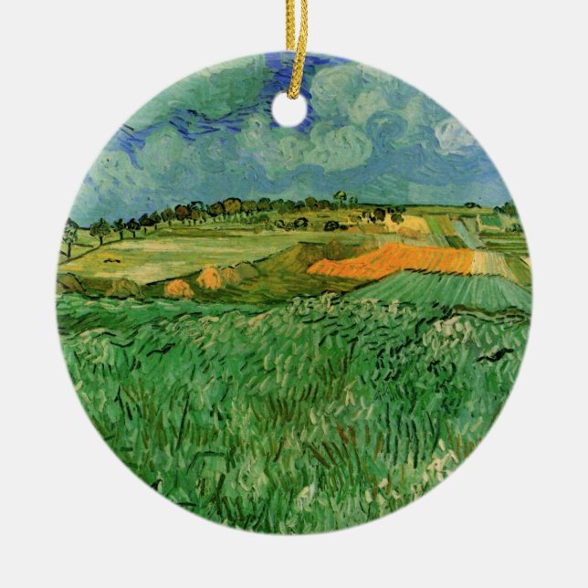 Plain Near Auvers by Vincent van Gogh Ceramic Tree Decoration (Front)
