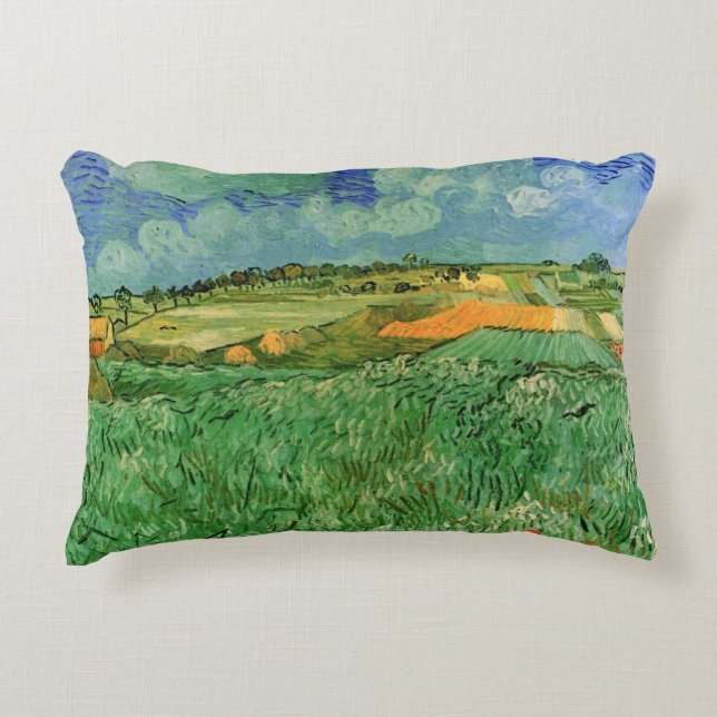 Plain Near Auvers by Vincent van Gogh Decorative Cushion (Front)
