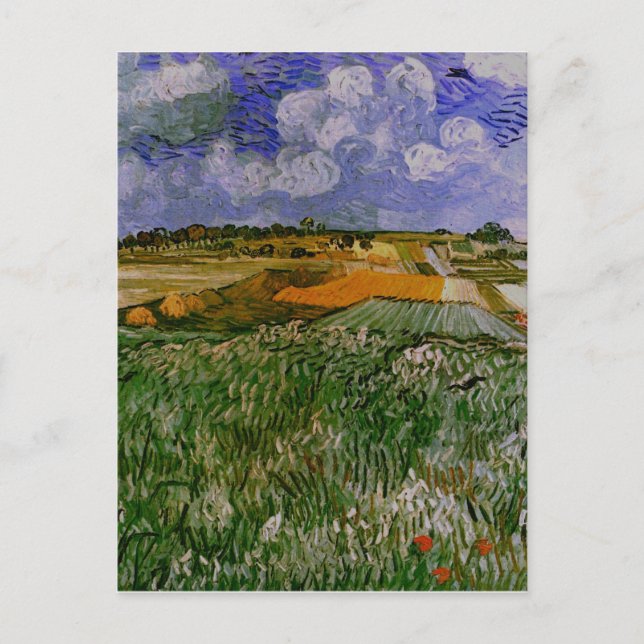 Plain Near Auvers, Van Gogh Fine Art Postcard (Front)