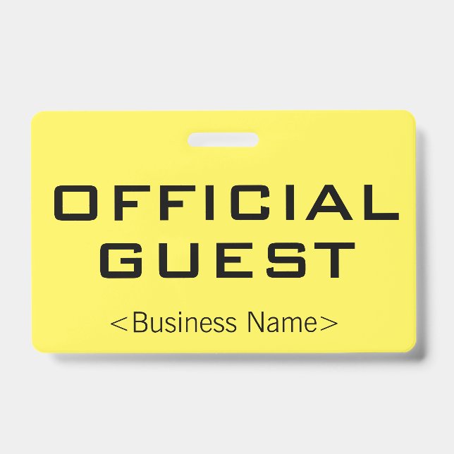 Plain "OFFICIAL GUEST" Badge ID Badge (Front)