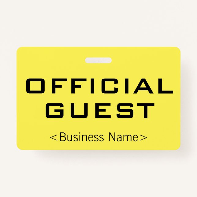 Plain "OFFICIAL GUEST" Badge ID Badge (Front)