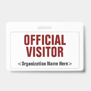 Plain "OFFICIAL VISITOR" Badge ID Badge