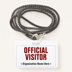 Plain "OFFICIAL VISITOR" Badge ID Badge