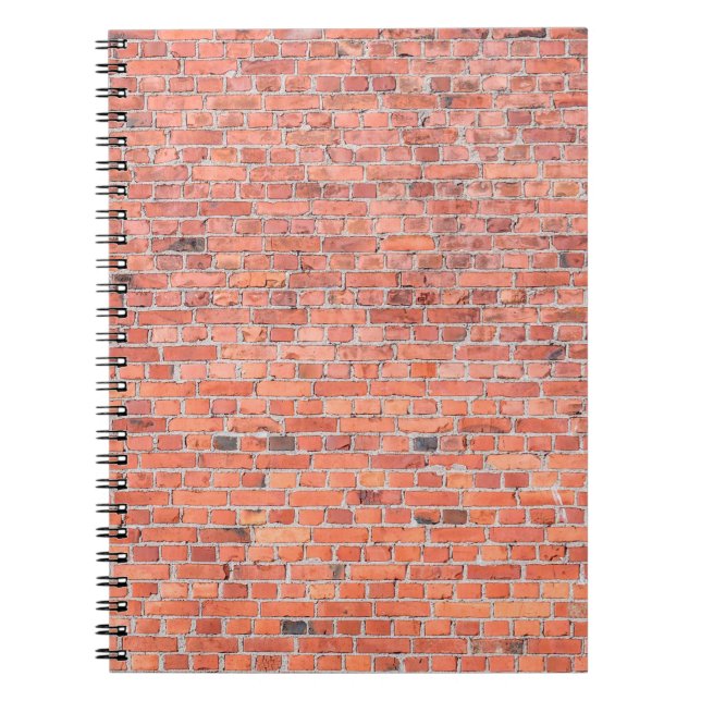 Plain Old Orange Red Brick Wall Notebook (Front)