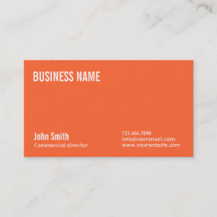 Plain Orange Commercial Director Business Card