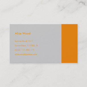 Plain   Orange Grey Business Card
