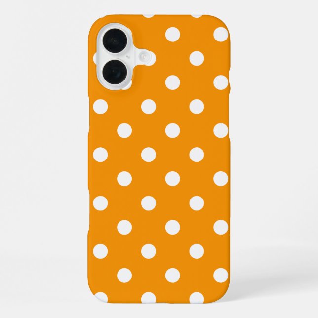 Plain Orange With Polka Dots iPhone Case (Back)