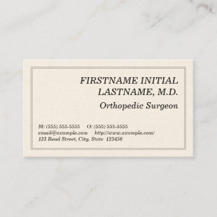 Plain Orthopaedic Surgeon Business Card
