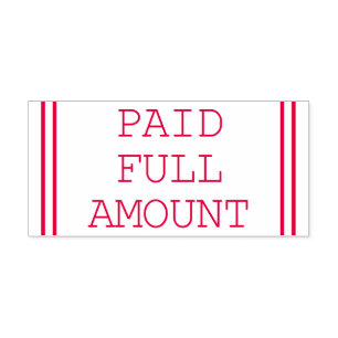 Plain "PAID FULL AMOUNT" Rubber Stamp