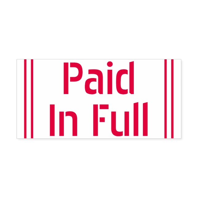 Plain "Paid In Full" Rubber Stamp (Design)