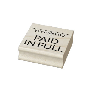 Plain "PAID IN FULL" Rubber Stamp