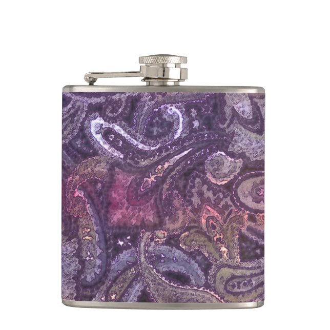 Plain Paisley 3 Hip Flask (Front)