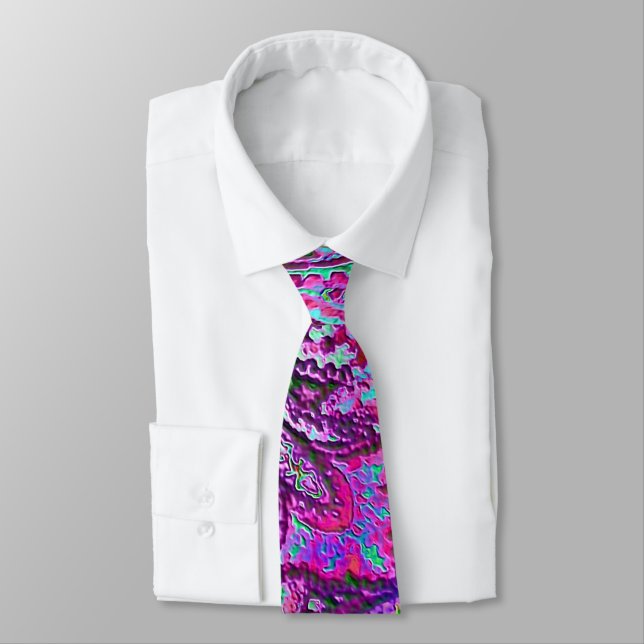Plain Paisley 4 both sides Tie (Tied)