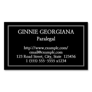 Plain Paralegal Magnetic Business Card