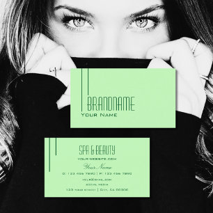Plain Pastel Green Modern Simple and Professional Business Card