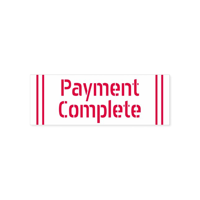 Plain "Payment Complete" Rubber Stamp (Design)