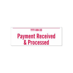Plain "Payment Received & Processed" Rubber Stamp