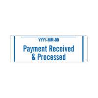 Plain "Payment Received & Processed" Rubber Stamp