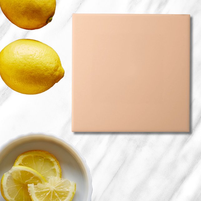 Plain Peach Solid Colour Tile (Simple Peach Color Tile is a solid color peach tile modern minimalist and elegant
)