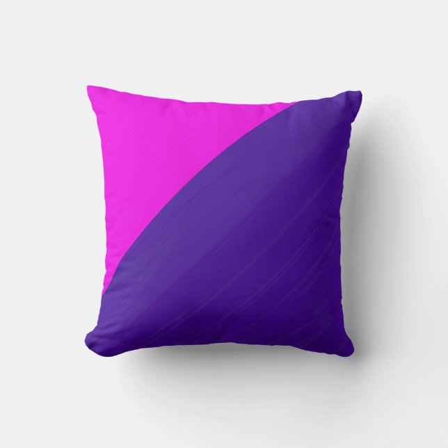 Plain pink and dark purple background cushion (Front)