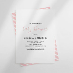 Plain Pink Baby Shower Invitations
