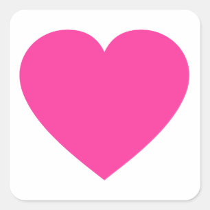 Plain Pink Heart Square Sticker