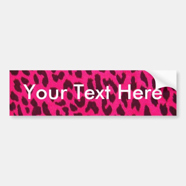 Plain Pink Leopard Print Bumper Sticker (Front)