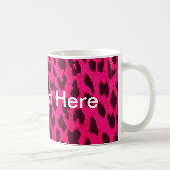 Plain Pink Leopard Print Mug (Right)