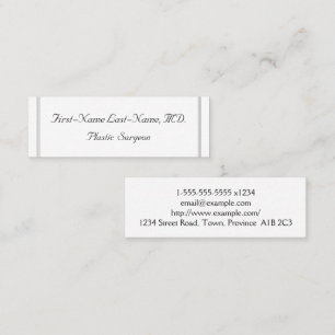 Plain Plastic Surgeon Business Card
