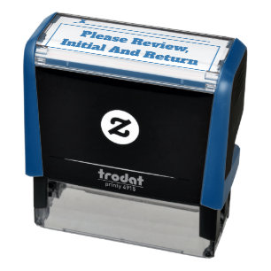 Plain "Please Review, Initial And Return" Self-inking Stamp