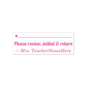 Plain "Please review, initial & return" Self-inking Stamp