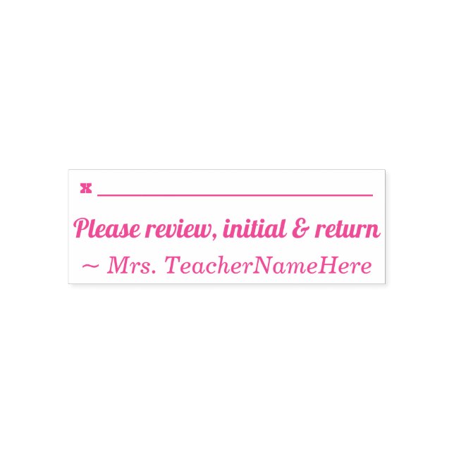 Plain "Please review, initial & return" Self-inking Stamp (Design)