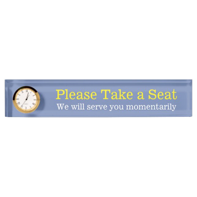 Plain "Please Take a Seat" Nameplate (Front)