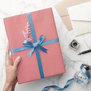 Plain Poppy Pink Colour Shade Tone Wrapping Paper