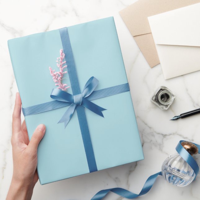Plain Powder Blue Colour Shade Tone Wrapping Paper (Gifting)